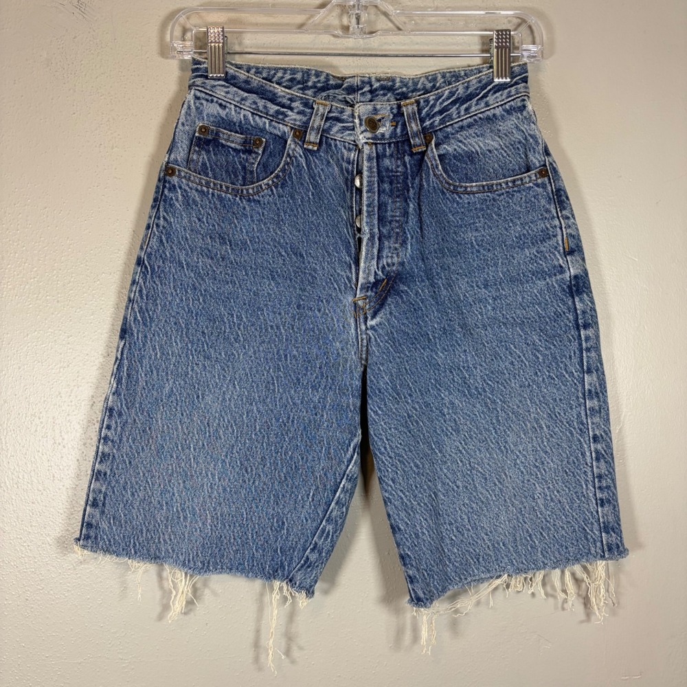 Vintage Pepe Jeans London Women High Waisted Denim Shorts 1/89 25 26 80s Cutoffs